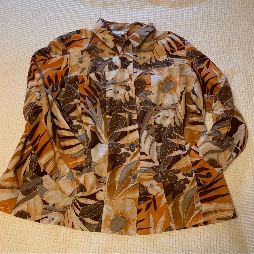 Jungle Brown Floral Blazer with pockets